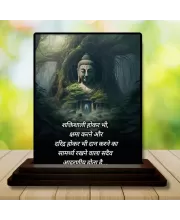 Car Dashboard Gautama Buddha Wooden Photo Stand  3x4 Inches, Compact & Stylish Spiritual Display For Car, Home & Office (Pack Of 1) (F48875)
