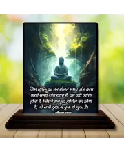 Car Dashboard Gautama Buddha Wooden Photo Stand  3x4 Inches, Compact & Stylish Spiritual Display For Car, Home & Office (Pack Of 1) (F48879)