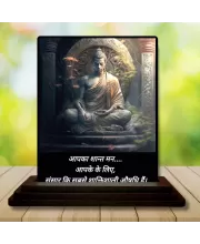 Car Dashboard Gautama Buddha Wooden Photo Stand  3x4 Inches, Compact & Stylish Spiritual Display For Car, Home & Office (Pack Of 1) (F48887)