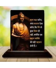 Car Dashboard Gautama Buddha Wooden Photo Stand  3x4 Inches, Compact & Stylish Spiritual Display For Car, Home & Office (Pack Of 1) (F48888)