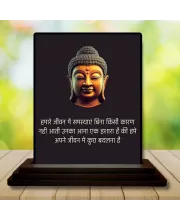 Car Dashboard Gautama Buddha Wooden Photo Stand  3x4 Inches, Compact & Stylish Spiritual Display For Car, Home & Office (Pack Of 1) (F48892)