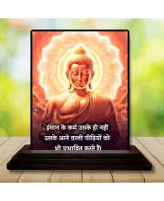 Car Dashboard Gautama Buddha Wooden Photo Stand  3x4 Inches, Compact & Stylish Spiritual Display For Car, Home & Office (Pack Of 1) (F48893)