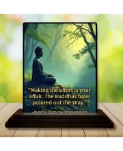 Car Dashboard Gautama Buddha Wooden Photo Stand  3x4 Inches, Compact & Stylish Spiritual Display For Car, Home & Office (Pack Of 1) (F48894)