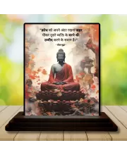 Car Dashboard Gautama Buddha Wooden Photo Stand  3x4 Inches, Compact & Stylish Spiritual Display For Car, Home & Office (Pack Of 1) (F48895)