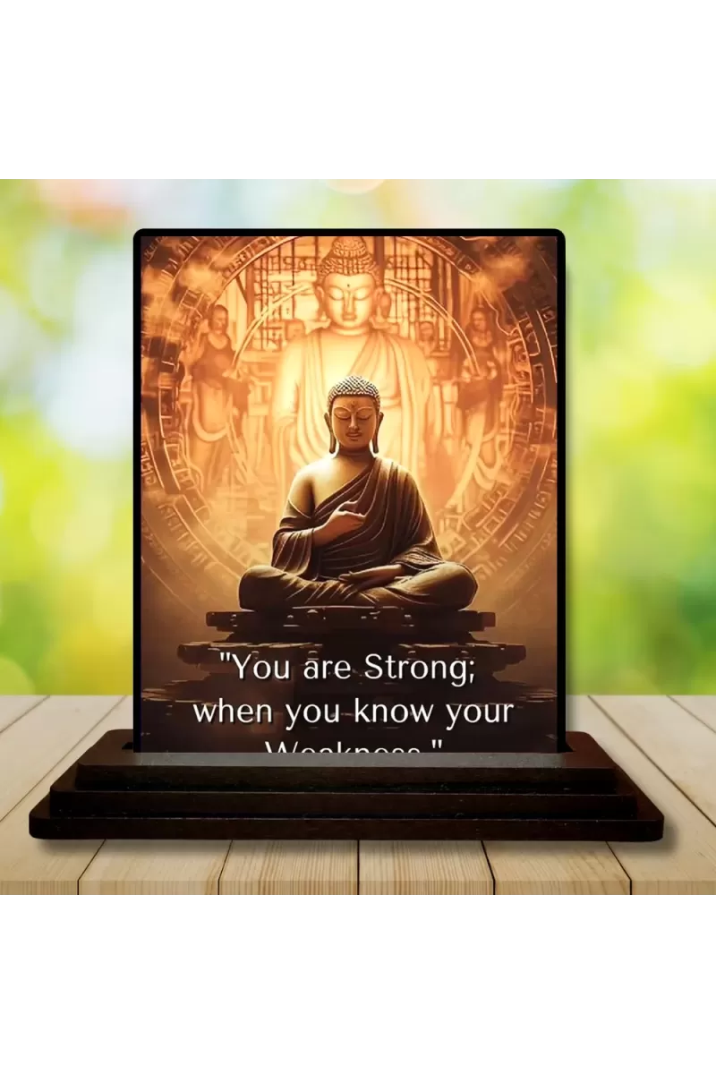 Car Dashboard Gautama Buddha Wooden Photo Stand  3x4 Inches, Compact & Stylish Spiritual Display For Car, Home & Office (Pack Of 1) (F48898)