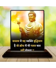 Car Dashboard Gautama Buddha Wooden Photo Stand  3x4 Inches, Compact & Stylish Spiritual Display For Car, Home & Office (Pack Of 1) (F48899)