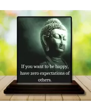 Car Dashboard Gautama Buddha Wooden Photo Stand  3x4 Inches, Compact & Stylish Spiritual Display For Car, Home & Office (Pack Of 1) (F48902)