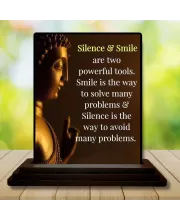 Car Dashboard Gautama Buddha Wooden Photo Stand  3x4 Inches, Compact & Stylish Spiritual Display For Car, Home & Office (Pack Of 1) (F48903)