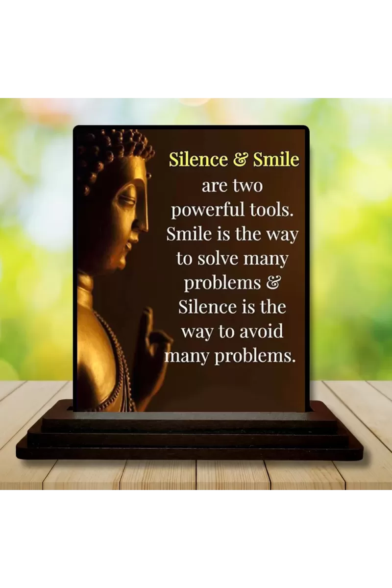 Car Dashboard Gautama Buddha Wooden Photo Stand  3x4 Inches, Compact & Stylish Spiritual Display For Car, Home & Office (Pack Of 1) (F48903)