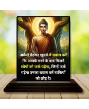Car Dashboard Gautama Buddha Wooden Photo Stand  3x4 Inches, Compact & Stylish Spiritual Display For Car, Home & Office (Pack Of 1) (F48910)