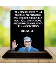 Car Dashboard Bill Gates Wooden Photo Stand  3x4 Inches, Compact & Stylish Spiritual Display For Car, Home & Office (Pack Of 1) (F48912)