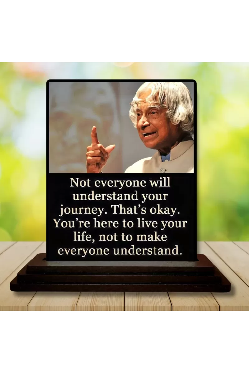 Car Dashboard Abdul Kalam Wooden Photo Stand  3x4 Inches, Compact & Stylish Spiritual Display For Car, Home & Office (Pack Of 1) (F48913)