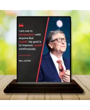 Car Dashboard Bill Gates Wooden Photo Stand  3x4 Inches, Compact & Stylish Spiritual Display For Car, Home & Office (Pack Of 1) (F48914)