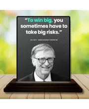 Car Dashboard Bill Gates Wooden Photo Stand  3x4 Inches, Compact & Stylish Spiritual Display For Car, Home & Office (Pack Of 1) (F48916)