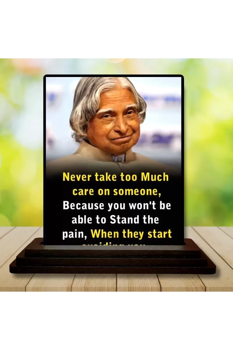 Car Dashboard Abdul Kalam Wooden Photo Stand  3x4 Inches, Compact & Stylish Spiritual Display For Car, Home & Office (Pack Of 1) (F48919)