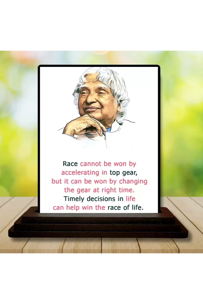Car Dashboard Abdul Kalam Wooden Photo Stand  3x4 Inches, Compact & Stylish Spiritual Display For Car, Home & Office (Pack Of 1) (F48920)