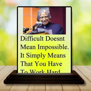 Car Dashboard Abdul Kalam Wooden Photo Stand  3x4 Inches, Compact & Stylish Spiritual Display For Car, Home & Office (Pack Of 1) (F48922)
