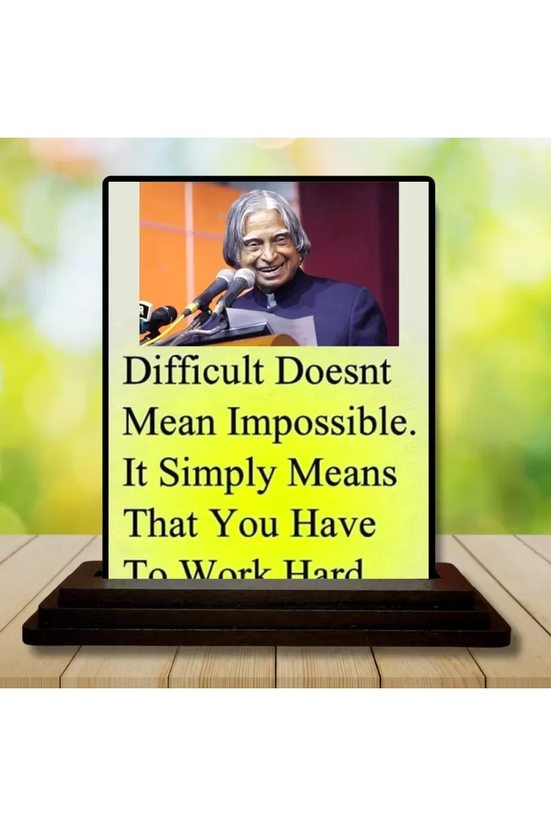 Car Dashboard Abdul Kalam Wooden Photo Stand  3x4 Inches, Compact & Stylish Spiritual Display For Car, Home & Office (Pack Of 1) (F48922)