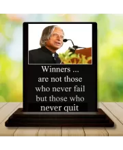 Car Dashboard Abdul Kalam Wooden Photo Stand  3x4 Inches, Compact & Stylish Spiritual Display For Car, Home & Office (Pack Of 1) (F48923)