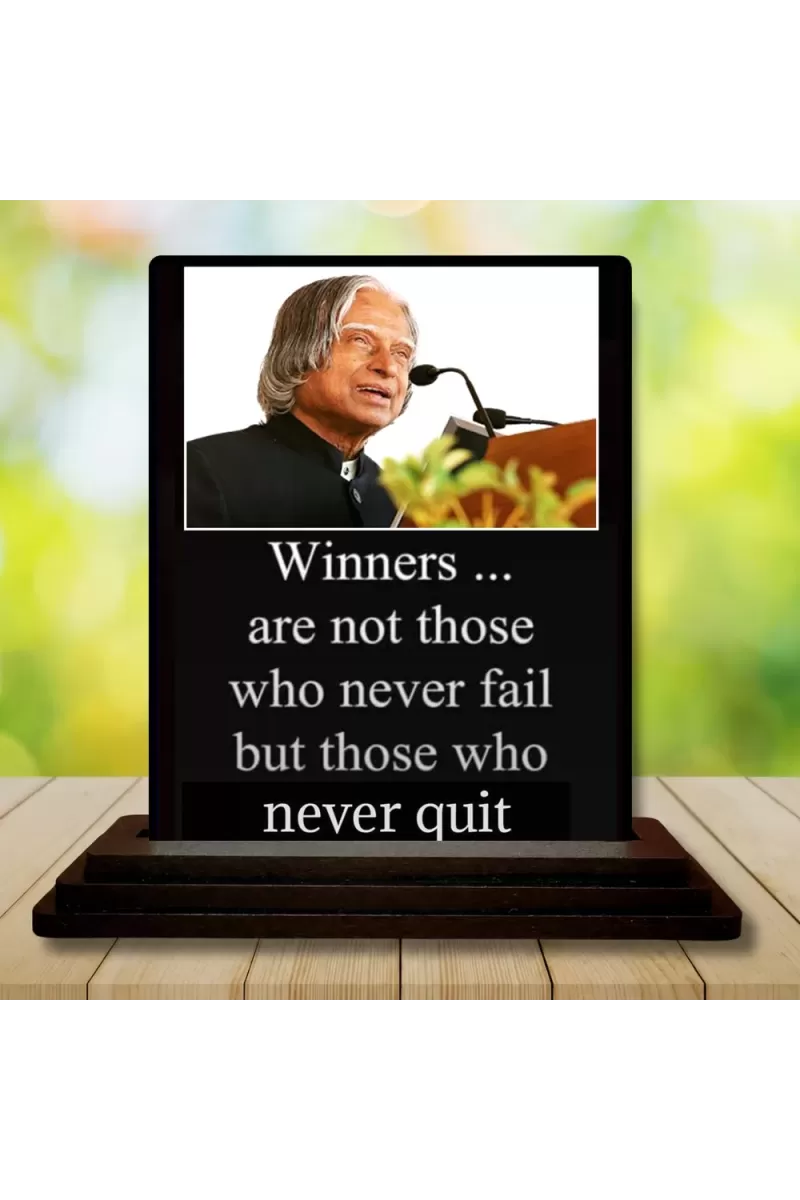 Car Dashboard Abdul Kalam Wooden Photo Stand  3x4 Inches, Compact & Stylish Spiritual Display For Car, Home & Office (Pack Of 1) (F48923)