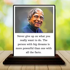 Car Dashboard Abdul Kalam Wooden Photo Stand  3x4 Inches, Compact & Stylish Spiritual Display For Car, Home & Office (Pack Of 1) (F48925)