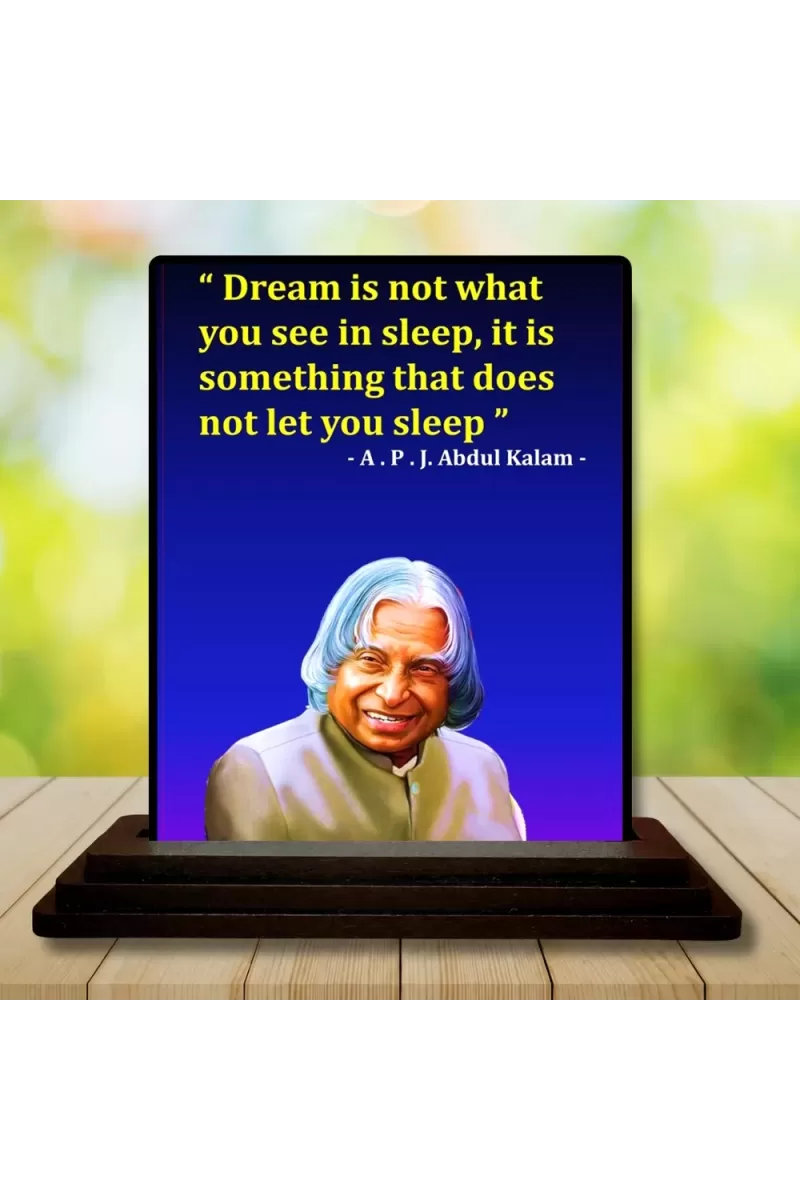 Car Dashboard A. P. J. Abdul Kalam Wooden Photo Stand  3x4 Inches, Compact & Stylish Spiritual Display For Car, Home & Office (Pack Of 1) (F48926)