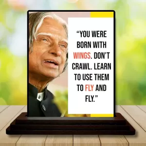 Car Dashboard Abdul Kalam Wooden Photo Stand  3x4 Inches, Compact & Stylish Spiritual Display For Car, Home & Office (Pack Of 1) (F48927)