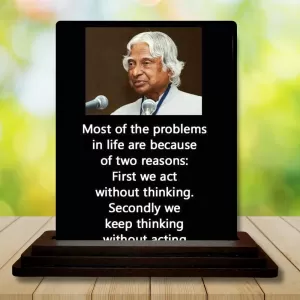Car Dashboard Abdul Kalam Wooden Photo Stand  3x4 Inches, Compact & Stylish Spiritual Display For Car, Home & Office (Pack Of 1) (F48928)