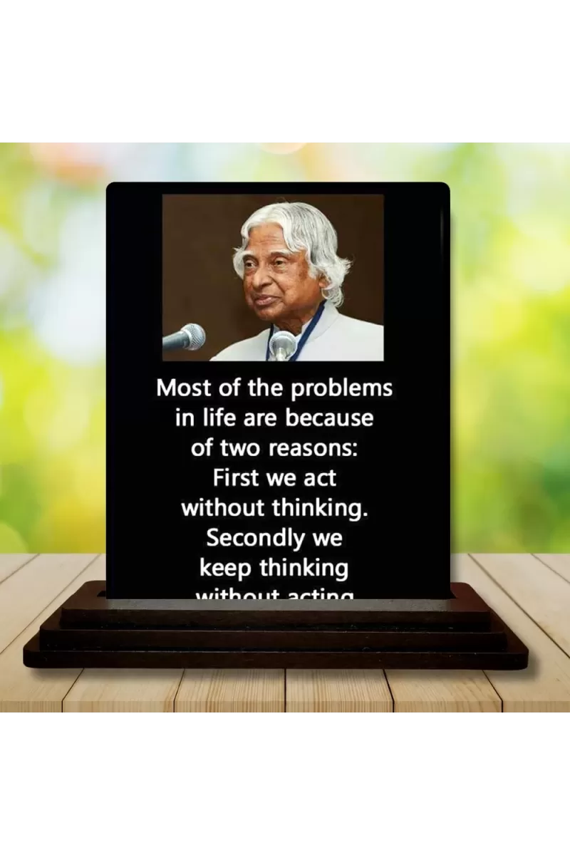 Car Dashboard Abdul Kalam Wooden Photo Stand  3x4 Inches, Compact & Stylish Spiritual Display For Car, Home & Office (Pack Of 1) (F48928)