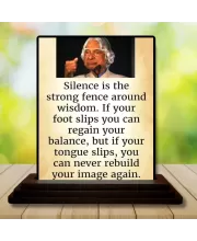 Car Dashboard Abdul Kalam Wooden Photo Stand  3x4 Inches, Compact & Stylish Spiritual Display For Car, Home & Office (Pack Of 1) (F48929)