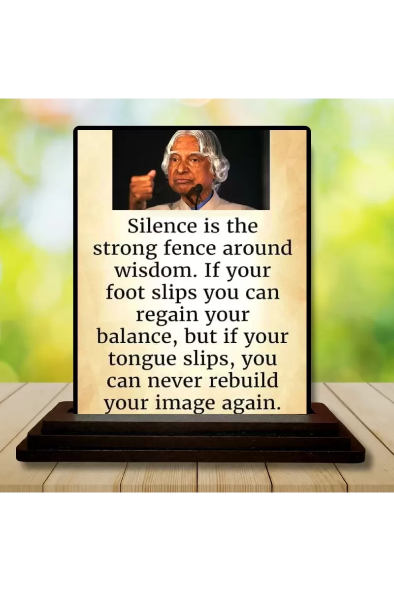 Car Dashboard Abdul Kalam Wooden Photo Stand  3x4 Inches, Compact & Stylish Spiritual Display For Car, Home & Office (Pack Of 1) (F48929)
