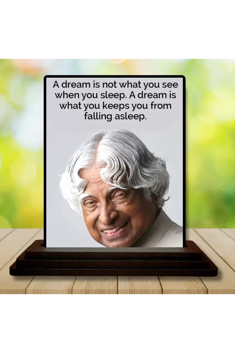 Car Dashboard Abdul Kalam Wooden Photo Stand  3x4 Inches, Compact & Stylish Spiritual Display For Car, Home & Office (Pack Of 1) (F48930)