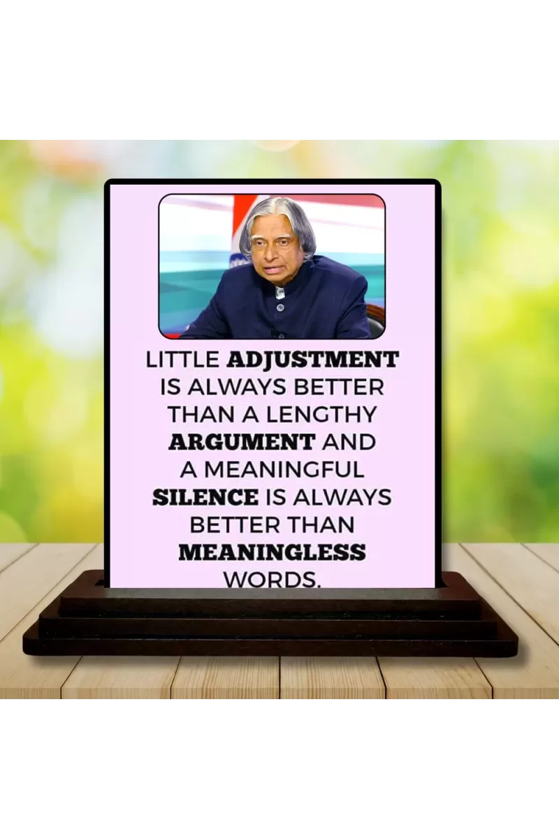 Car Dashboard Abdul Kalam Wooden Photo Stand  3x4 Inches, Compact & Stylish Spiritual Display For Car, Home & Office (Pack Of 1) (F48931)