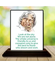 Car Dashboard A P J Abdul Kalam Wooden Photo Stand  3x4 Inches, Compact & Stylish Spiritual Display For Car, Home & Office (Pack Of 1) (F48932)