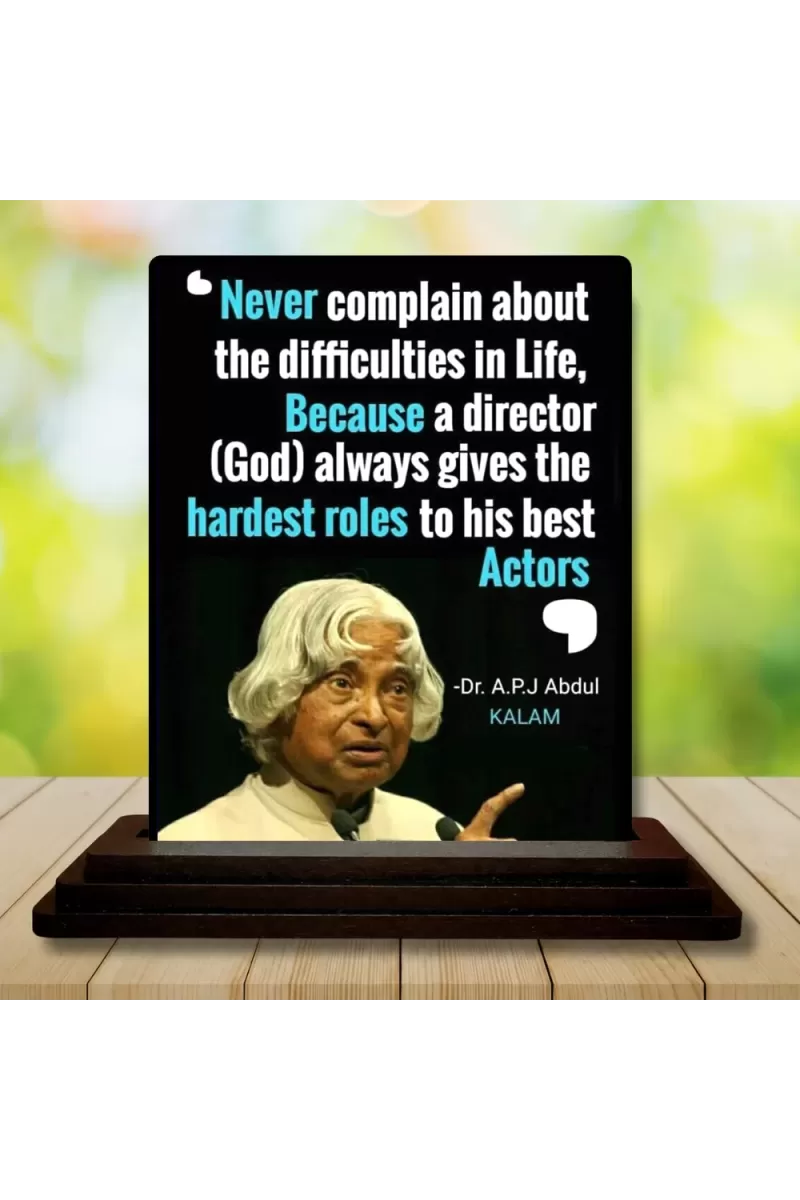 Car Dashboard A.P.J. Abdul Kalam Wooden Photo Stand  3x4 Inches, Compact & Stylish Spiritual Display For Car, Home & Office (Pack Of 1) (F48933)