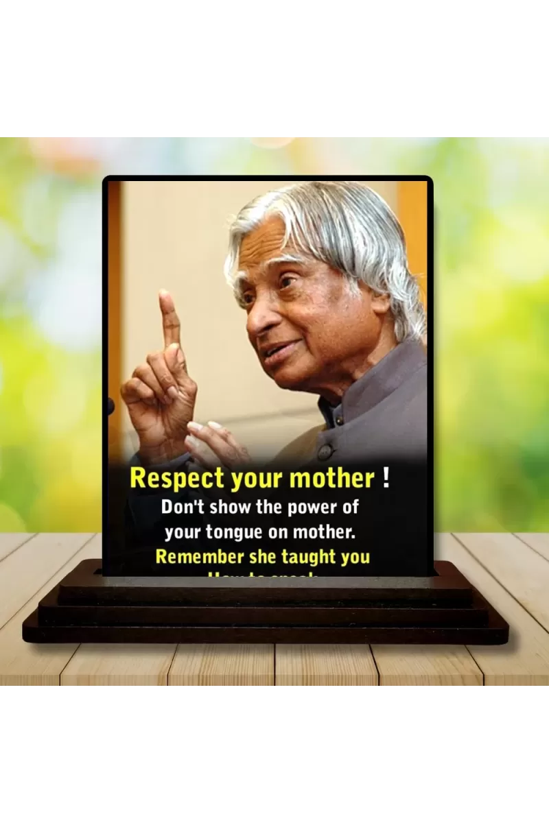 Car Dashboard Abdul Kalam Wooden Photo Stand  3x4 Inches, Compact & Stylish Spiritual Display For Car, Home & Office (Pack Of 1) (F48934)