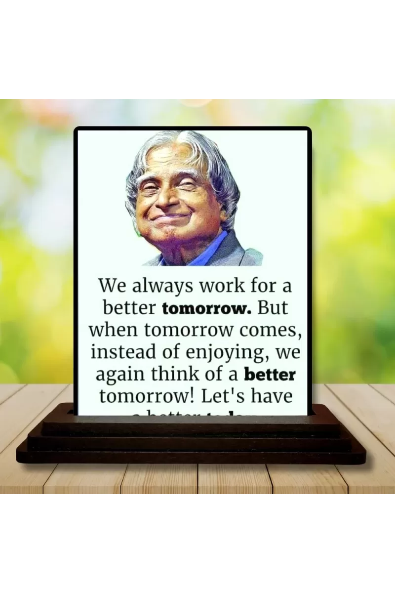 Car Dashboard Abdul Kalam Wooden Photo Stand  3x4 Inches, Compact & Stylish Spiritual Display For Car, Home & Office (Pack Of 1) (F48936)