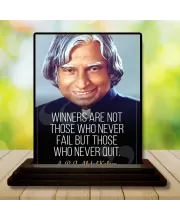 Car Dashboard A. P. J. Abdul Kalam Wooden Photo Stand  3x4 Inches, Compact & Stylish Spiritual Display For Car, Home & Office (Pack Of 1) (F48937)