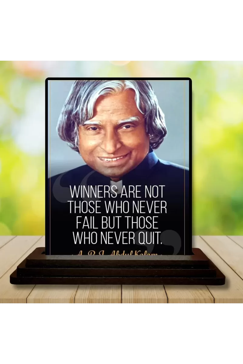 Car Dashboard A. P. J. Abdul Kalam Wooden Photo Stand  3x4 Inches, Compact & Stylish Spiritual Display For Car, Home & Office (Pack Of 1) (F48937)