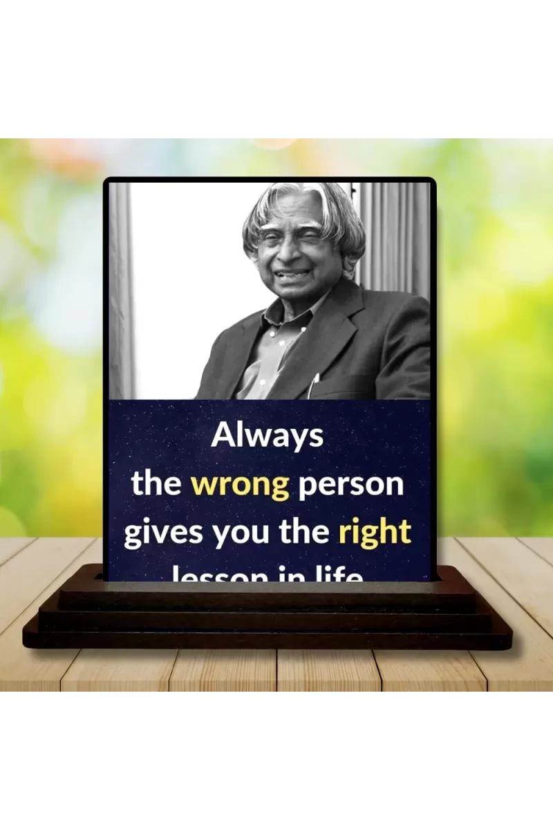 Car Dashboard Abdul Kalam Wooden Photo Stand  3x4 Inches, Compact & Stylish Spiritual Display For Car, Home & Office (Pack Of 1) (F48938)