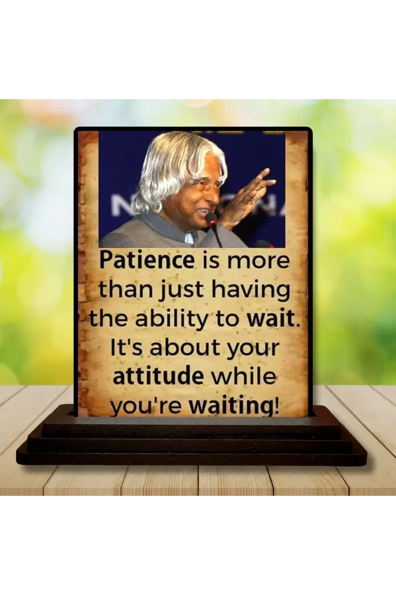 Car Dashboard Abdul Kalam Wooden Photo Stand  3x4 Inches, Compact & Stylish Spiritual Display For Car, Home & Office (Pack Of 1) (F48939)