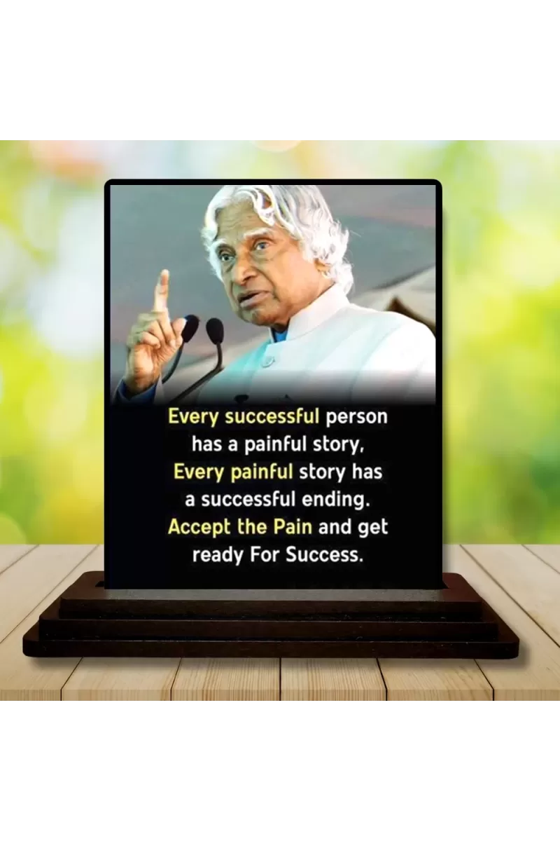 Car Dashboard Abdul Kalam Wooden Photo Stand  3x4 Inches, Compact & Stylish Spiritual Display For Car, Home & Office (Pack Of 1) (F48940)