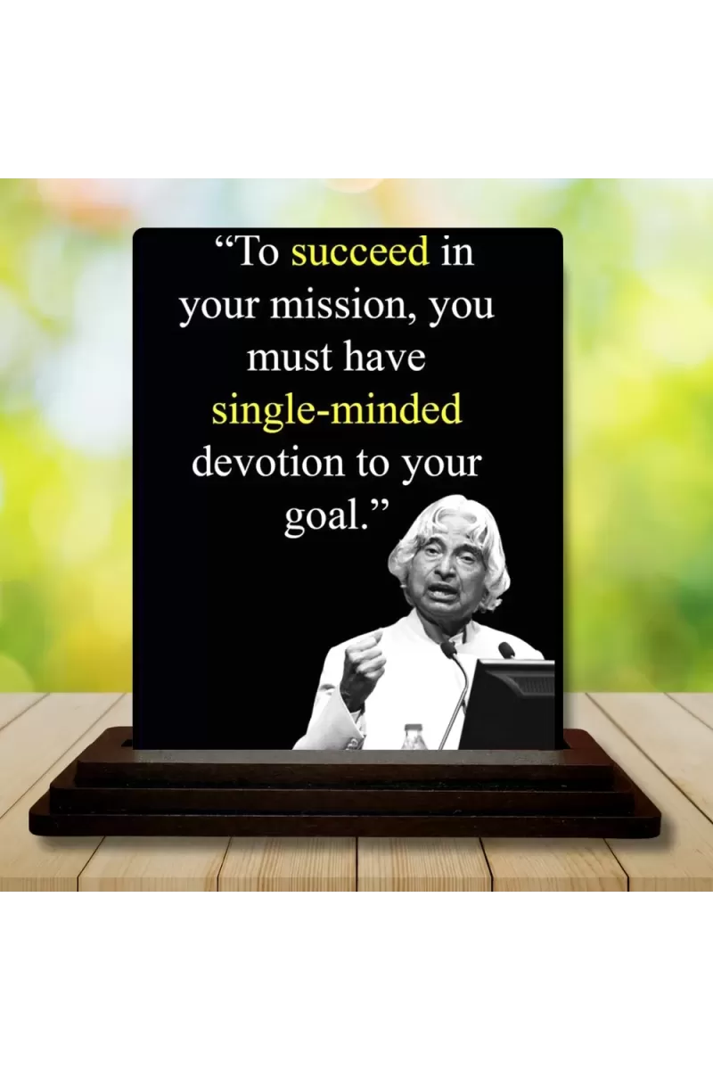 Car Dashboard Abdul Kalam Wooden Photo Stand  3x4 Inches, Compact & Stylish Spiritual Display For Car, Home & Office (Pack Of 1) (F48941)