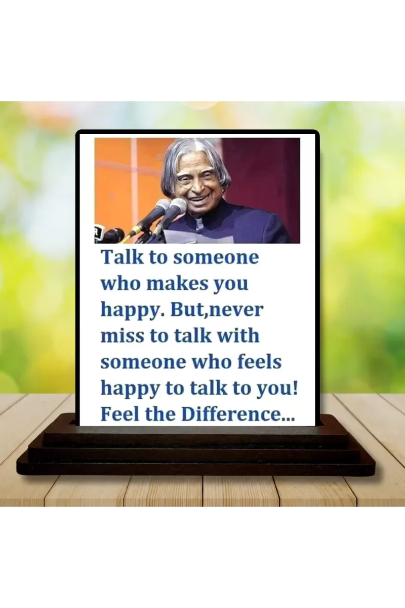 Car Dashboard Abdul Kalam Wooden Photo Stand  3x4 Inches, Compact & Stylish Spiritual Display For Car, Home & Office (Pack Of 1) (F48943)