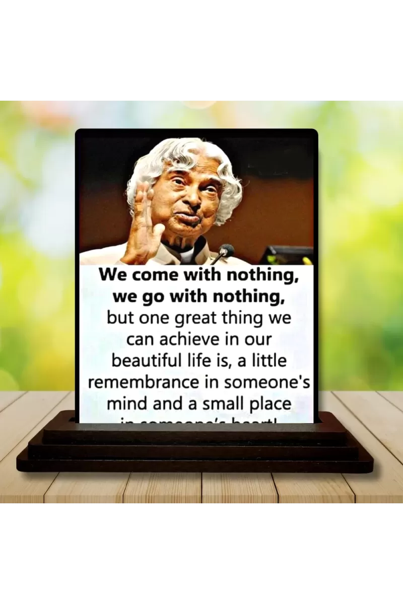 Car Dashboard Abdul Kalam Wooden Photo Stand  3x4 Inches, Compact & Stylish Spiritual Display For Car, Home & Office (Pack Of 1) (F48944)