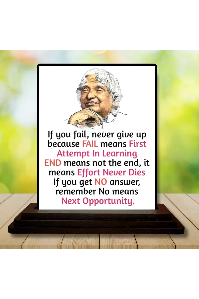 Car Dashboard Abdul Kalam Wooden Photo Stand  3x4 Inches, Compact & Stylish Spiritual Display For Car, Home & Office (Pack Of 1) (F48945)