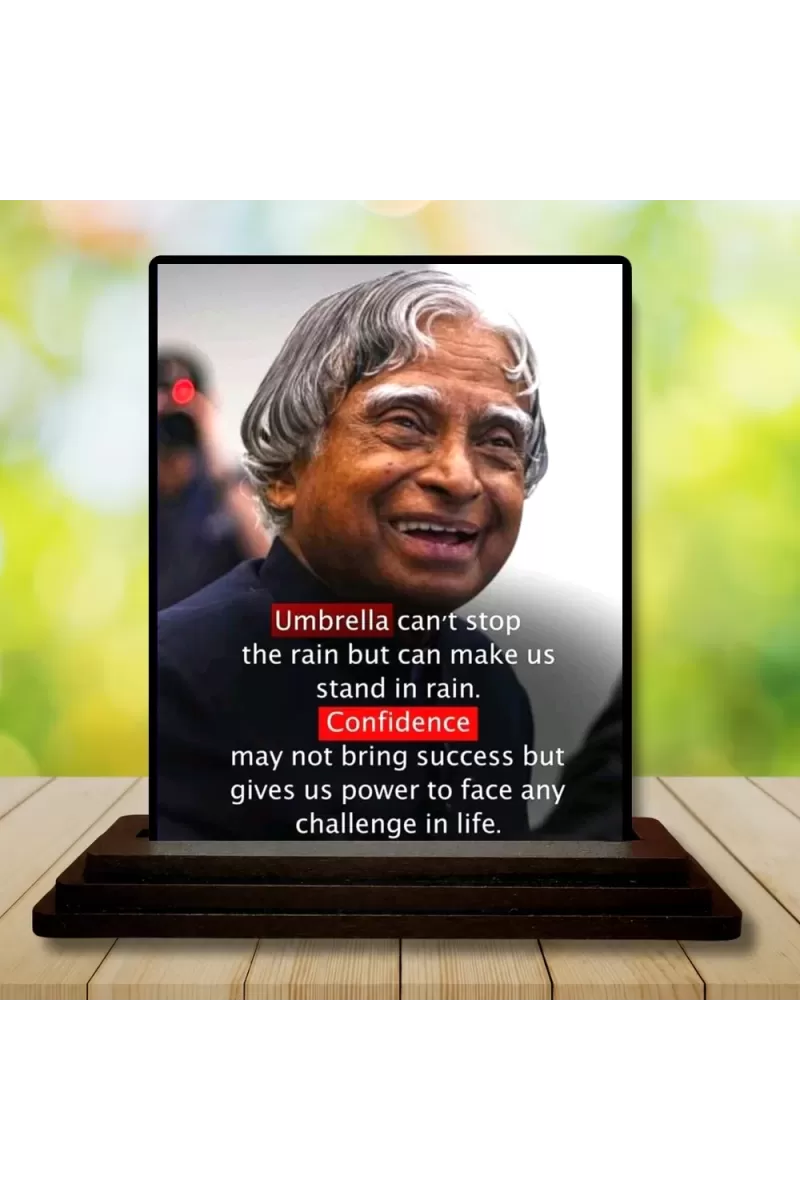 Car Dashboard Abdul Kalam Wooden Photo Stand  3x4 Inches, Compact & Stylish Spiritual Display For Car, Home & Office (Pack Of 1) (F48947)