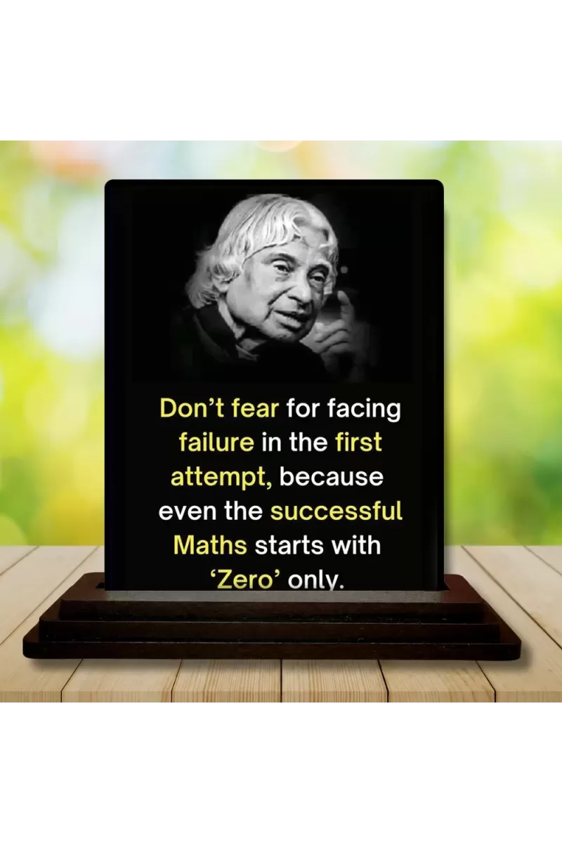 Car Dashboard Abdul Kalam Wooden Photo Stand  3x4 Inches, Compact & Stylish Spiritual Display For Car, Home & Office (Pack Of 1) (F48948)