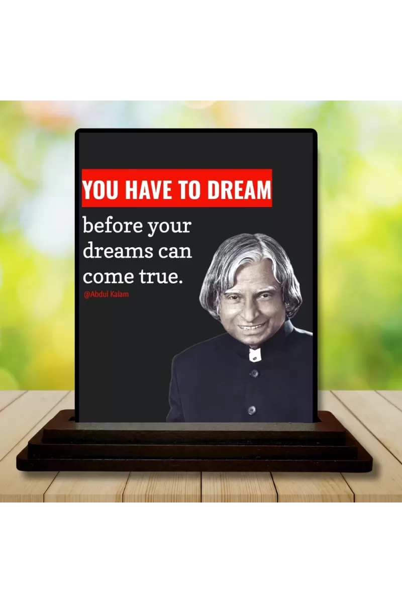 Car Dashboard Abdul Kalam Wooden Photo Stand  3x4 Inches, Compact & Stylish Spiritual Display For Car, Home & Office (Pack Of 1) (F48949)