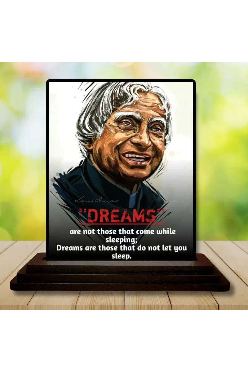 Car Dashboard Abdul Kalam Wooden Photo Stand  3x4 Inches, Compact & Stylish Spiritual Display For Car, Home & Office (Pack Of 1) (F48950)